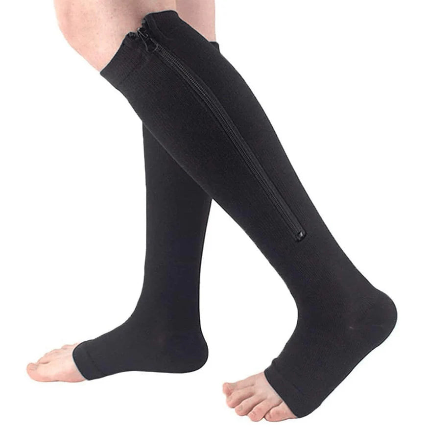 DUVYN MediSock Medical Open-Toe Compression Socks for Foot & Leg Support